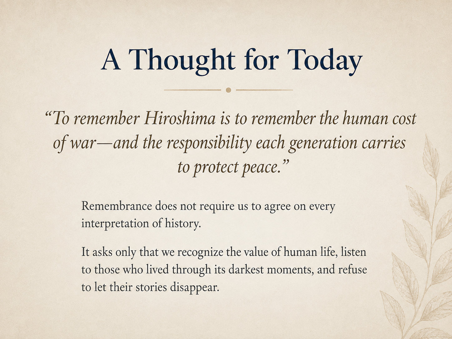 A Thought for Today